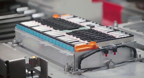 Battery manufacturing process close-up